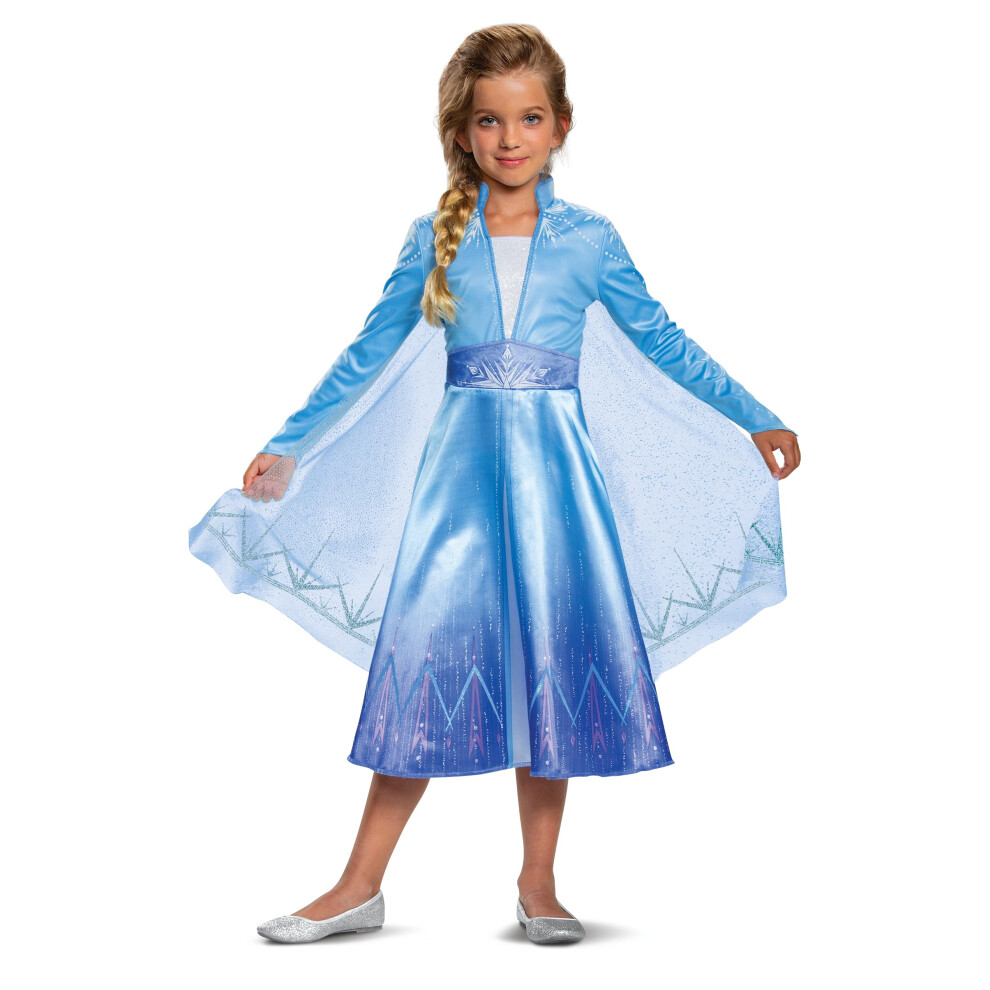 Photos - Fancy Dress Disguise Disney Elsa Frozen 2 Deluxe Girls' Halloween Costume Blue Large Blue DI22892(10-12)