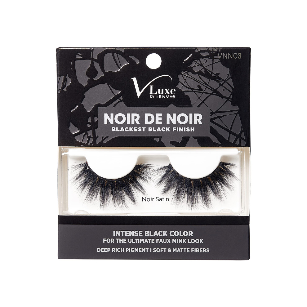 Ciglia Finte V-Luxe Noir De Noir, Finitura Nera Ultra-Nera, Volume E Curvatura Senza Peso, Fibre Morbide E Opache (Noir Satin)-image