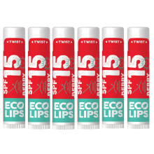 Eco Lips Classic Sport Broad Spectrum Sunscreen Lip Balm 6Pack Made in USA Classic Berry SPF 15