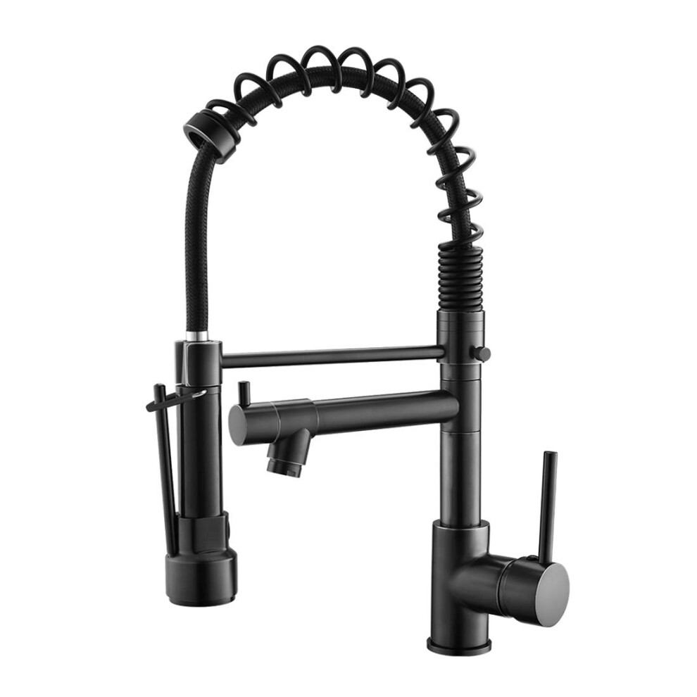 Kitchen Faucet,Kitchen Faucets With Pull Down Sprayer Aimadi Commercial Style Single Handle Matte Black Kitchen Faucet With Sprayer 665268643521
