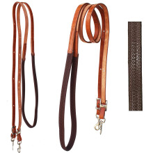 CHALLENGER Horse Western 8' Tan Leather Rubber Grip Contest Barrel Rei