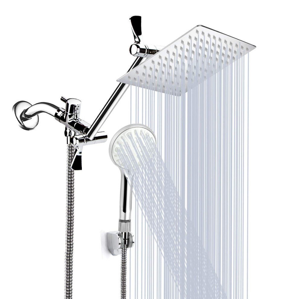 10 Inch High Pressure Rainfall Shower Head/Handheld Shower Combo With 9103085629423