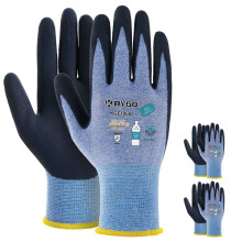 KAYGO Arbeitshandschuhe fr Damen KGE19L, umweltfreundliche Handschuhe mit atmungsaktiver Gummibeschichtung, 3 Paar, Gre S