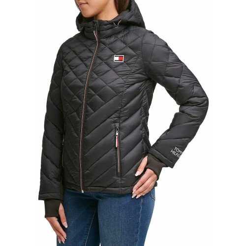 Tommy Hilfiger Giacca Puffer con Cappuccio Packable Tommy Hilfiger Donna (Nera, X-Small) 1