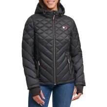 Giacca Puffer con Cappuccio Packable Tommy Hilfiger Donna (Nera, X-Small)