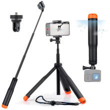 GEPULY 9''-27''Wasserdichter Selfie-Stick Schwimmender Handgriff-Stativ fr GoPro Hero 13 12 11 10 9 8 7 6 5 4 3 Fusion Max Die meisten Action-Kamera