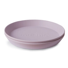 Piatti rotondi per bambini Mushie | Prodotto in Danimarca, set da 2 (lilla chiaro)