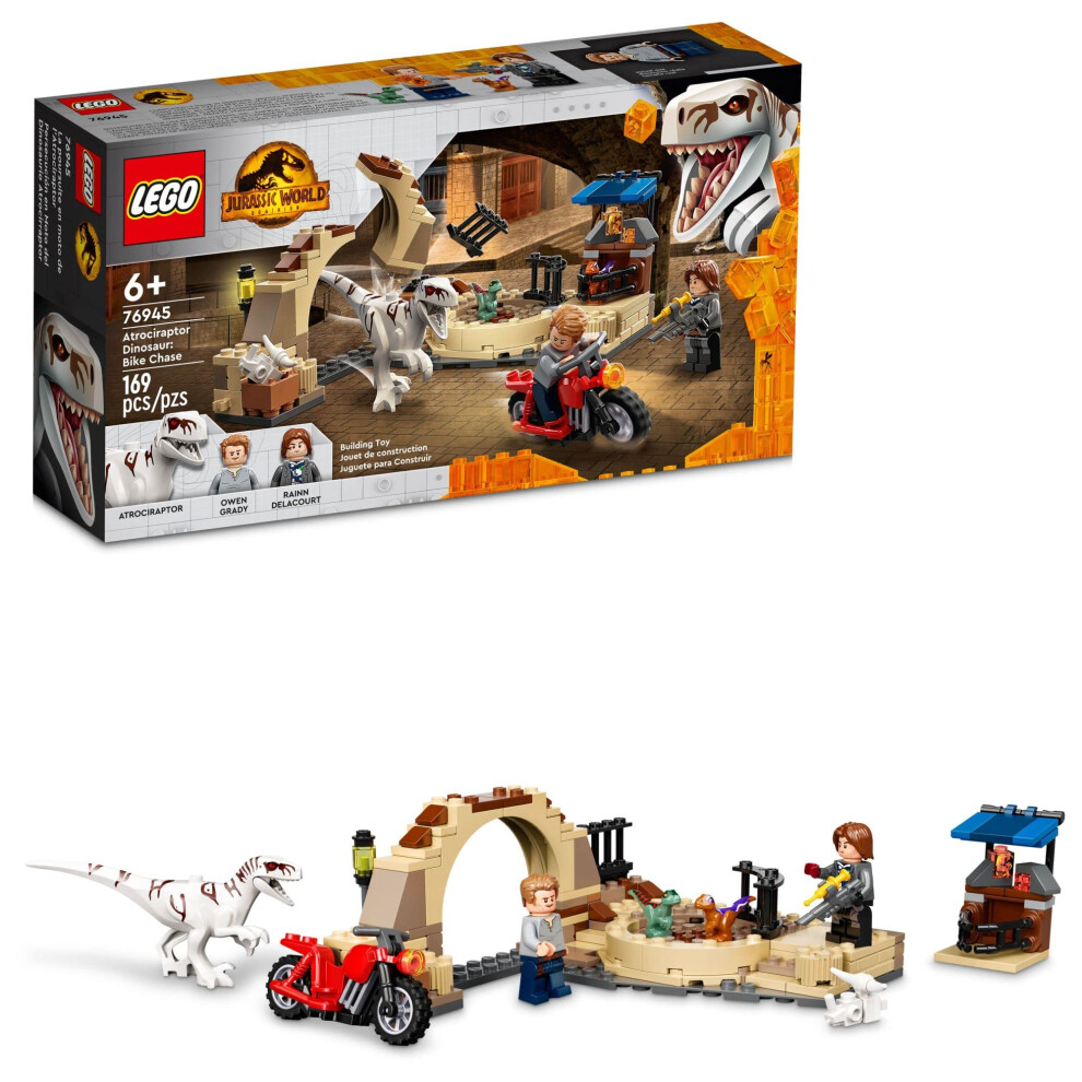 Lego Jurassic World Atrociraptor Dinosaur Bike Chase Set 76945 Dinosaur Toys For Boys Girls Kids Age 6 Plus With 3 Dino Fig