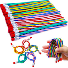 Blvochnnt 35 Stck 7 Zoll flexible weiche Bleistifte Magic Bend Bleistifte bunte Streifen weiche Bleistifte fr Valentinstag, Kindertagsgeschenk, Stu