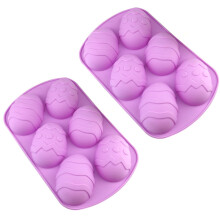 Mucegai de silicon n forma de ou de Pa?te pentru decorare tort DIY Ciocolata Pine de coaja cu cuburi de ghea?a cu cuburi de ghea?a 2pcs Formele