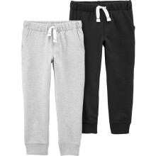 Carters Toddler Boys 2 Pack French Terry Active Joggerspants (Blackgray 3T)