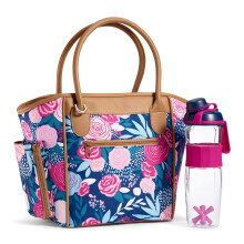 Fit & Fresh Beechwood Sac a lunch pour femmes avec des poches laterales et des poignees de transport kit de dejeuner complet comprend la bouteill