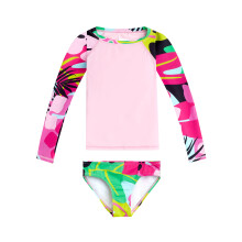 Kanu Surf girls Long Sleeve Rashguard UPF 50 Two Piece Swim Set  Aria