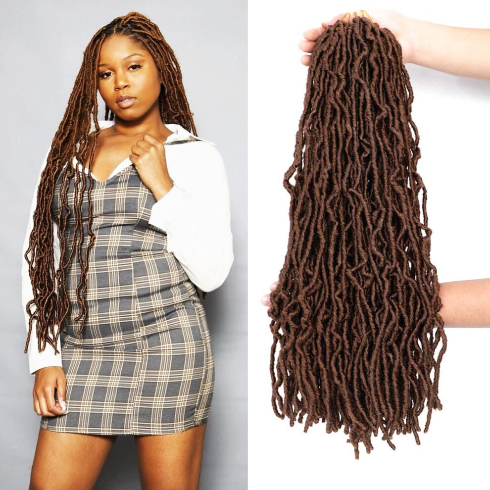 Lot De 7 M Ches De Cheveux Au Crochet Soft Locs De 24 Pouces, Couleur Marron, 30 Nouvelles Fausses M Ches-image