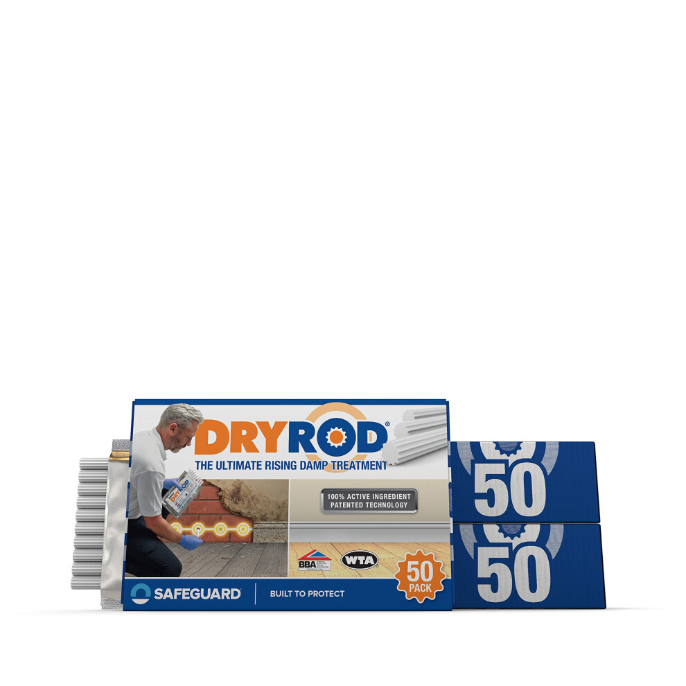 Dryrod Damp Proofing Rods 150 Pack - BBA-Approved Rising Damp Treatment with 18m Coverage