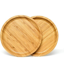 Bambusov podlek OYSIR 2 Pack 10,5palcov podlek na rostliny 10"""" Podnos na kaktusy Kulat bambusov podnos pro modern keramick kvetince Podno