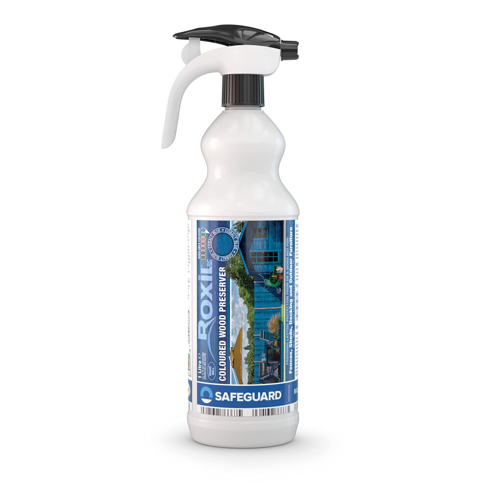 Roxil Wood Stain Preserver (Cobalt Blue, 1L Spray) For Decking, Fence, Shed, Furniture. Up To 5 Year Protection For Indoor & Outdoor - Image 3