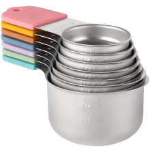 Cupii de masurare magnetica Set de 7 cani de masurare a o?elului inoxidabil pentru ingrediente uscate ?i lichide (culoare)