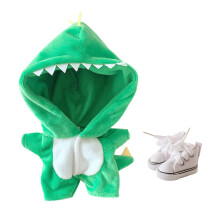 niannyyhouse Oblek pre b biky s dinosaurom 20 cm (7,8 palca), ply ov oblecenie a top nky, 2-dielna sada, zelen py amo (zelen )