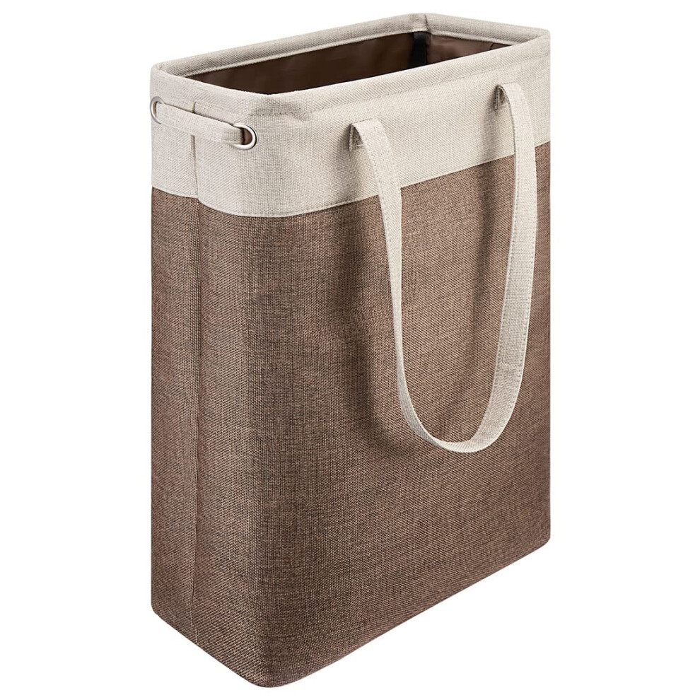 BKGOO Panier     linge avec poign   es Beige et marron Corbeille     linge fine Colla