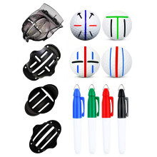 Set de 8 Marqueurs de Balle de Golf de Précision, Accessoires de Golf Améliorés, 4 Pochoirs et 4 Marqueurs de Couleur