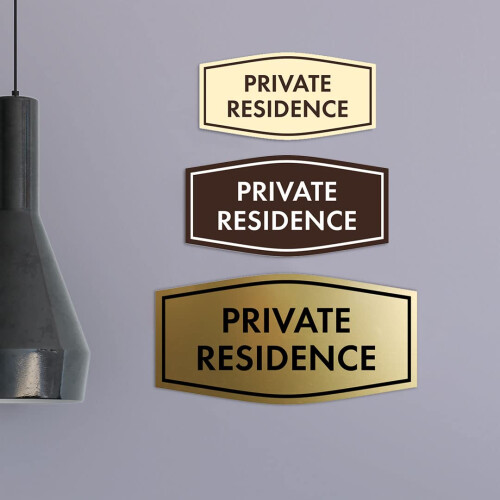 Fancy Private Residence Schild (gebrstetes Silber)  klein, 1 Packung 2