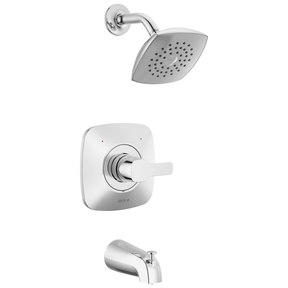 Photos - Other Bathroom Accessories Delta Faucet Modern SingleHandle Chrome Tub and Shower Trim Kit Shower Faucet with SingleSpray TouchClean Shower Head Chrom