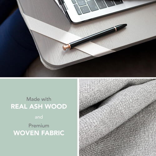 ROSSIE Home Premium Lap Desk από Ιθάκη Ξύλο με Υποστήριξη Πηχεών, Mouse Pad και Θήκη Κινητού 1