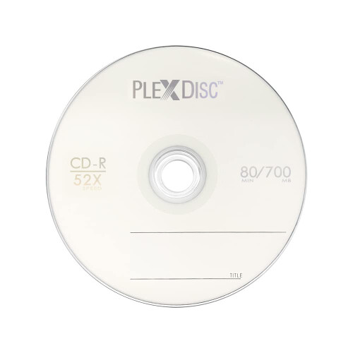 PlexDisc CD-R Κενές Δισκοί 700MB 52X Logo Top Εγγράψιμα Μέσα - 50 Τεμάχια Cake Box 1