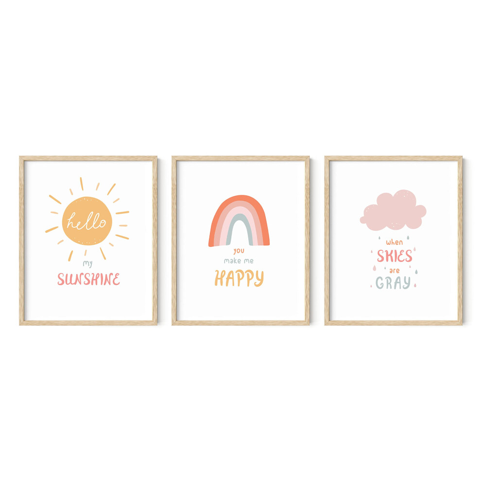Ensemble de 3 affiches pour chambre d'enfant et d   coration murale arc-en-ciel HAUS AND HUES Rainbow