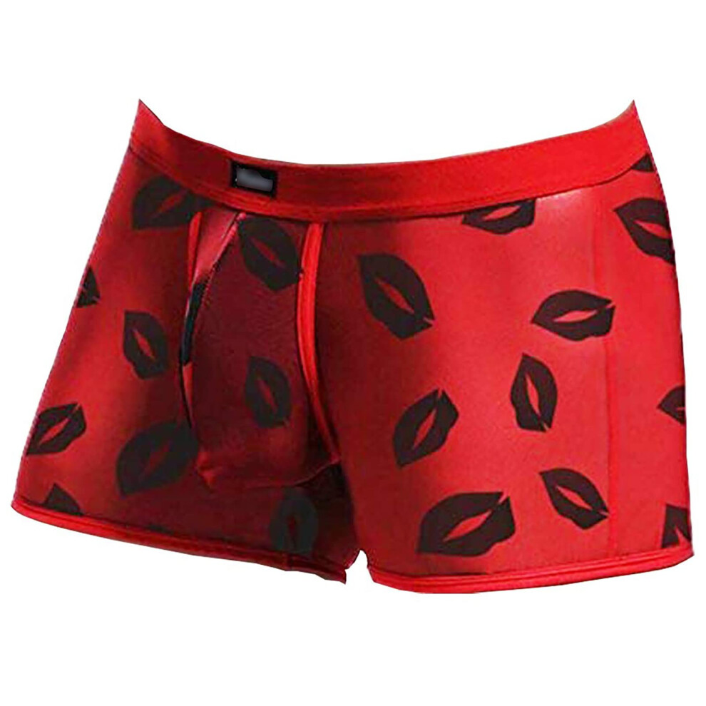 Boxer sexy en maille pour homme Evankin - Lingerie transparente     l   vres chaudes - Rouge H