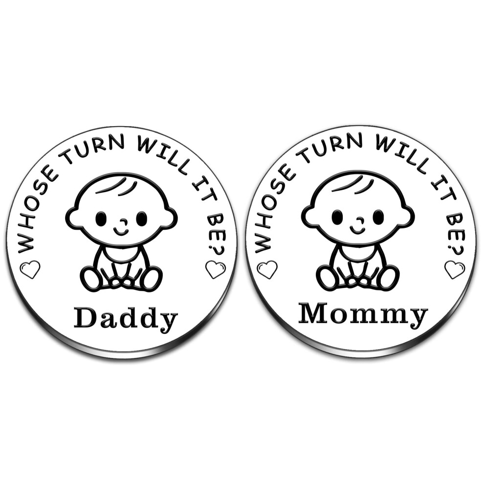 Davrock New Baby Gifts New Parents Gifts For Couples New Mom Gifts Funny Decision Coin Double Side New Dad Gifts Mom To Be Gift For First Time Moms