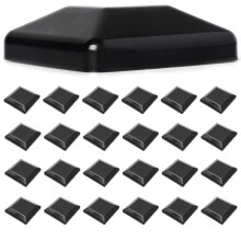 Tapas para postes de cerca TonGass (paquete de 24) True ID de 6 x 6"" (fabricadas en Du negro)