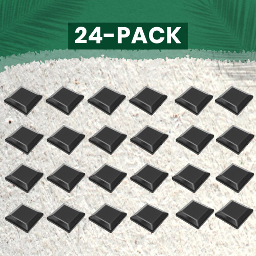 TonGass (24-Pack) Κεφαλές Στηλών Φράχτη 6x6" - Κατασκευασμένες από Μαύρο Ανθεκτικό Πλαστικό 2