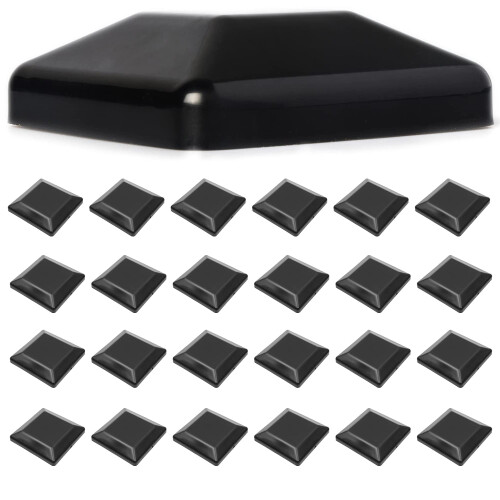 TonGass (24-Pack) Κεφαλές Στηλών Φράχτη 6x6" - Κατασκευασμένες από Μαύρο Ανθεκτικό Πλαστικό 1