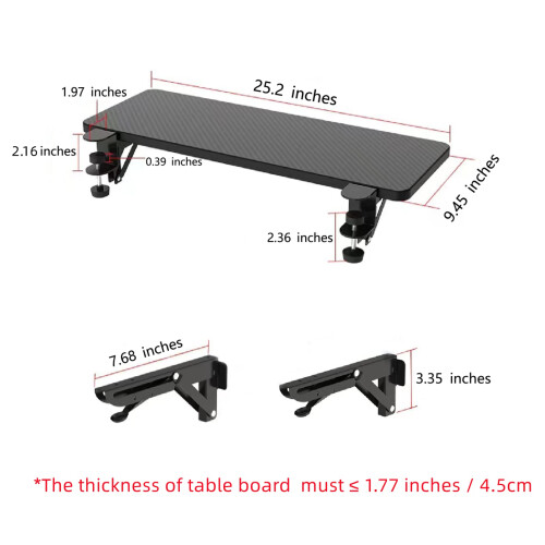Siiboat Επέκταση Γραφείου 25.2" x 9.45" Εργονομική Στήριξη Αρμού για Υπολογιστή 1