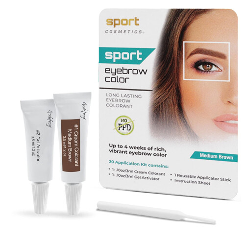Sport Cosmetics Eyebrow Farve til kvinder 20 Application Kit Medium Brown