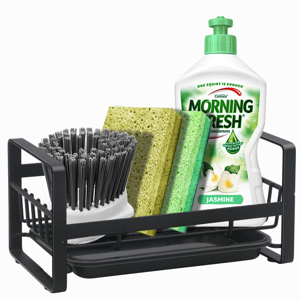 Kitchen Sponge Holder For Sink Kitchen Sink Caddy Organizer Sink Tray Drainer Rack Dish Rags Brush Soap Storage Countertop Wi 716172748793