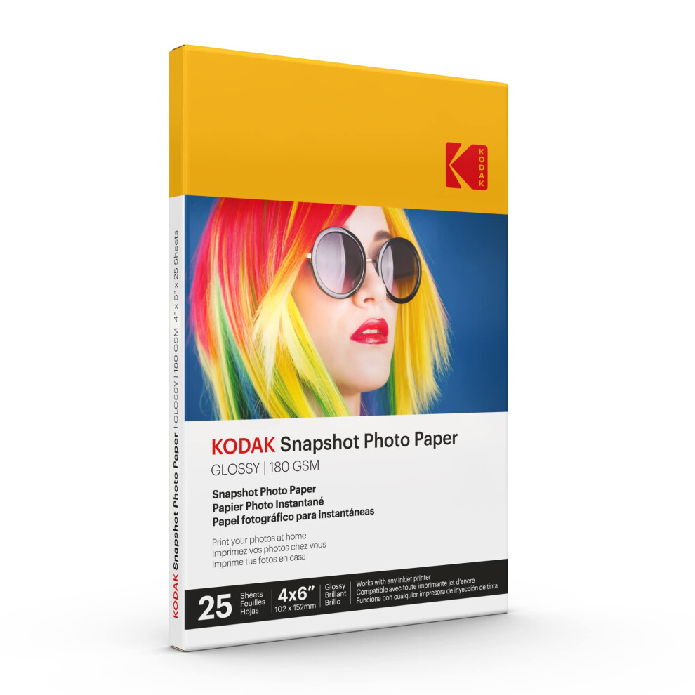 KODAK Photo Paper Gloss 4 X 6 SNAPSHOT 25 count  48lb-180 g/m 2-8.5MIL