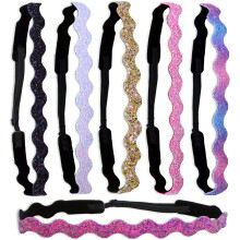 FROG SAC 6 Fasce Capelli Glitter Elastiche Regolabili per Ragazze, Sportive e Antiscivolo