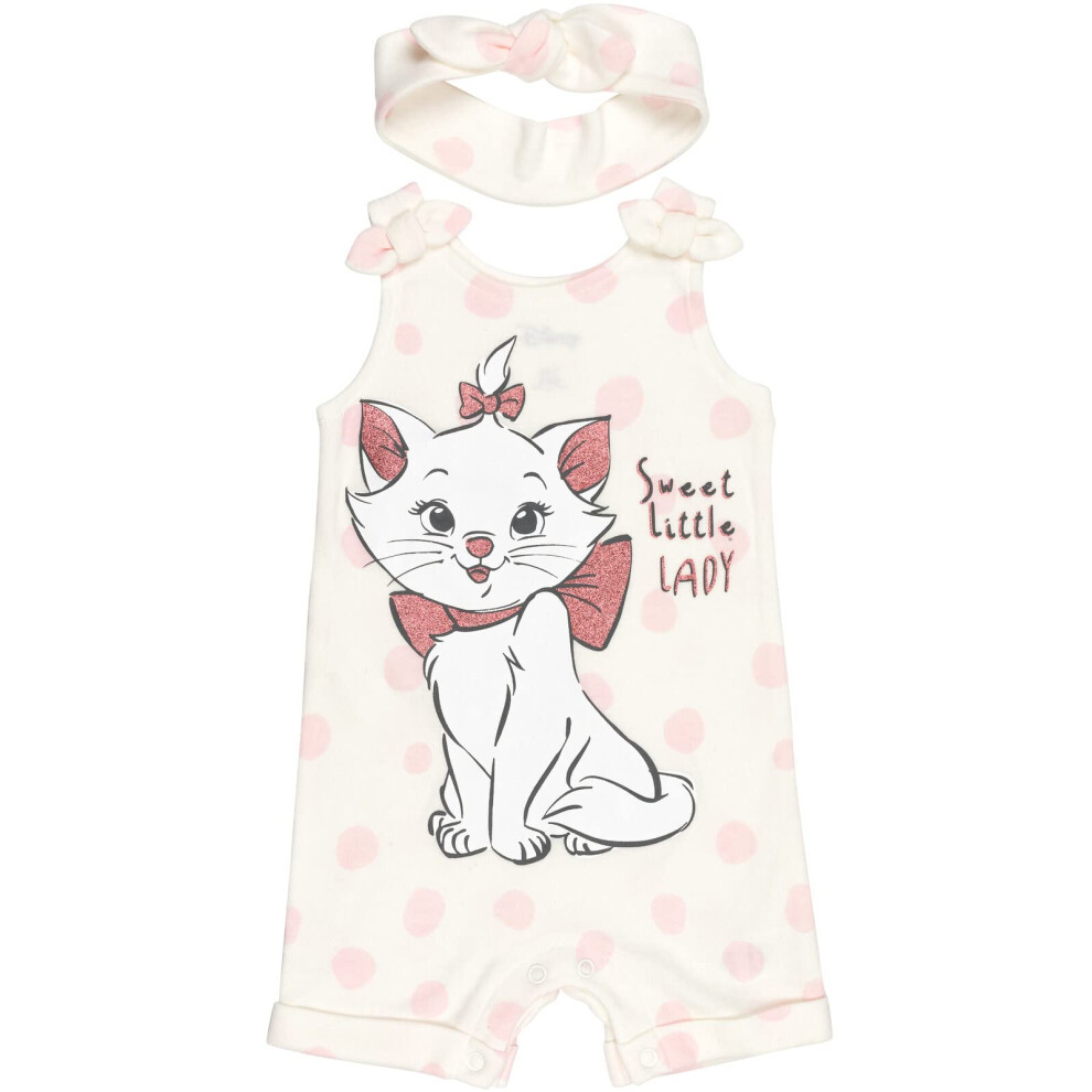Disney Classics Marie Toddler Girls Romper and Headband Polka Dots Mar