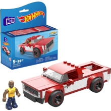 Mega Hot Wheels Building Toy Race Car Playset 83 Chevy Silverado med 89 stycken 1 Micro Action Figure Driver Red Kids Age 5+ r