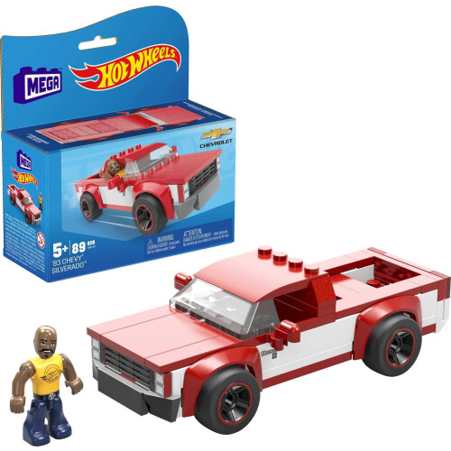 MEGA MEGA Hot Wheels Σετ Κατασκευής Αγωνιστικού Αυτοκινήτου, 83 Chevy Silverado με 89 Κομμάτια
