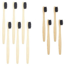 Sevenhead bambus tandb?rster Voksne og b?rnefamilie s?t 6+4 stk.