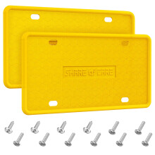 QiqaMole Lot de 2 cadres de plaque d'immatriculation en silicone, couvercle avant et arri   re, support de plaque d'immatriculation, antirouille, r