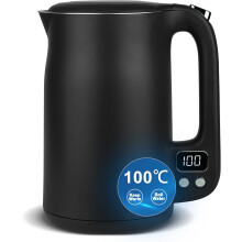 1.7L 40C~100C 12 Temperatures Control Kettle Digital Display with Keep Warm Function,1800w 304 Stainless Steel Fast Boil Black Kettle