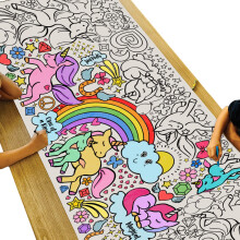 P   ster gigante para colorear Tiny Expressions para ni   os - Enrollado, no doblado - 76 x 183 cm - Ideal como pancarta o mantel para fiestas escola
