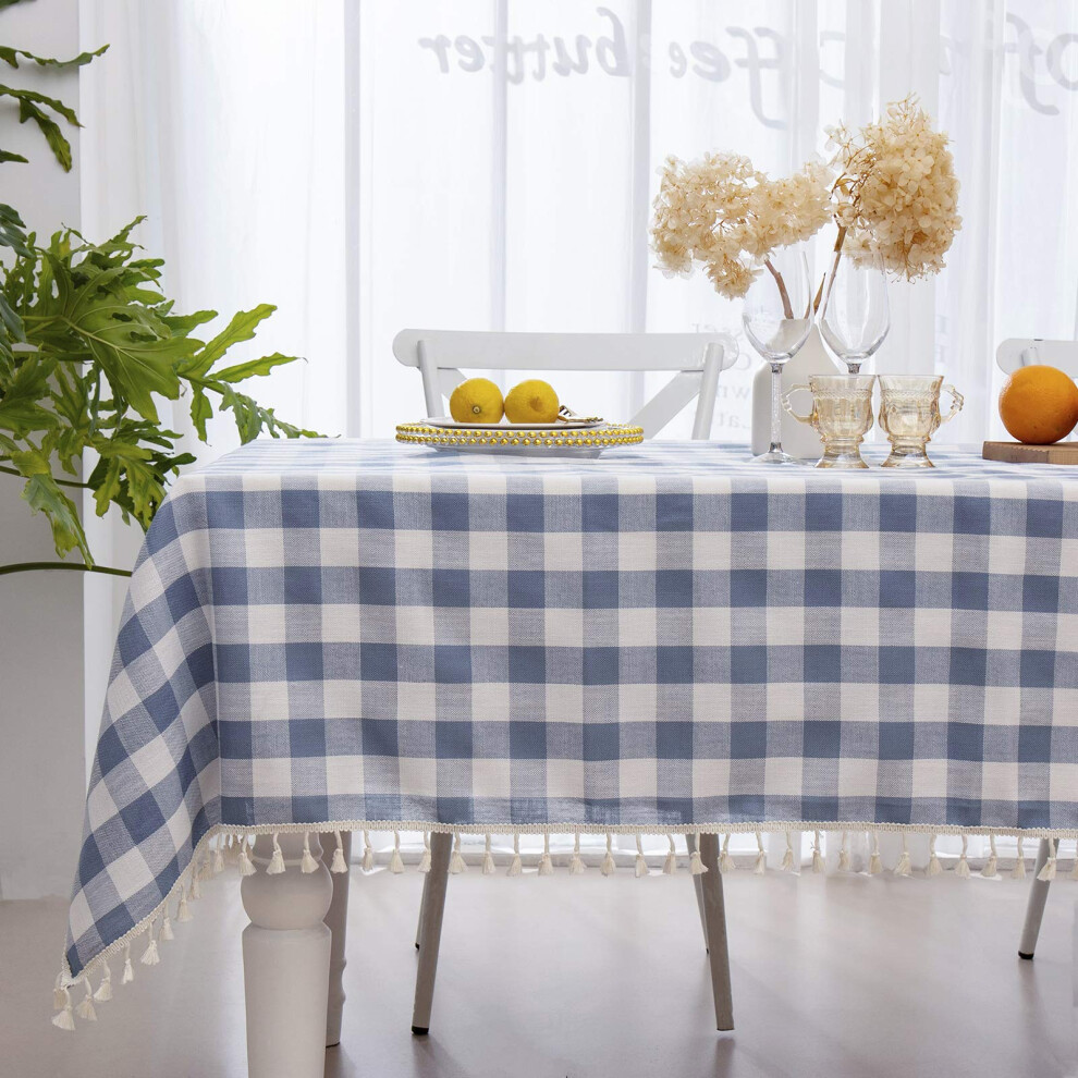 Brise Midsummer Breeze Buffalo Plaid Rectangular Tablecloth-Cotton Gingham T
