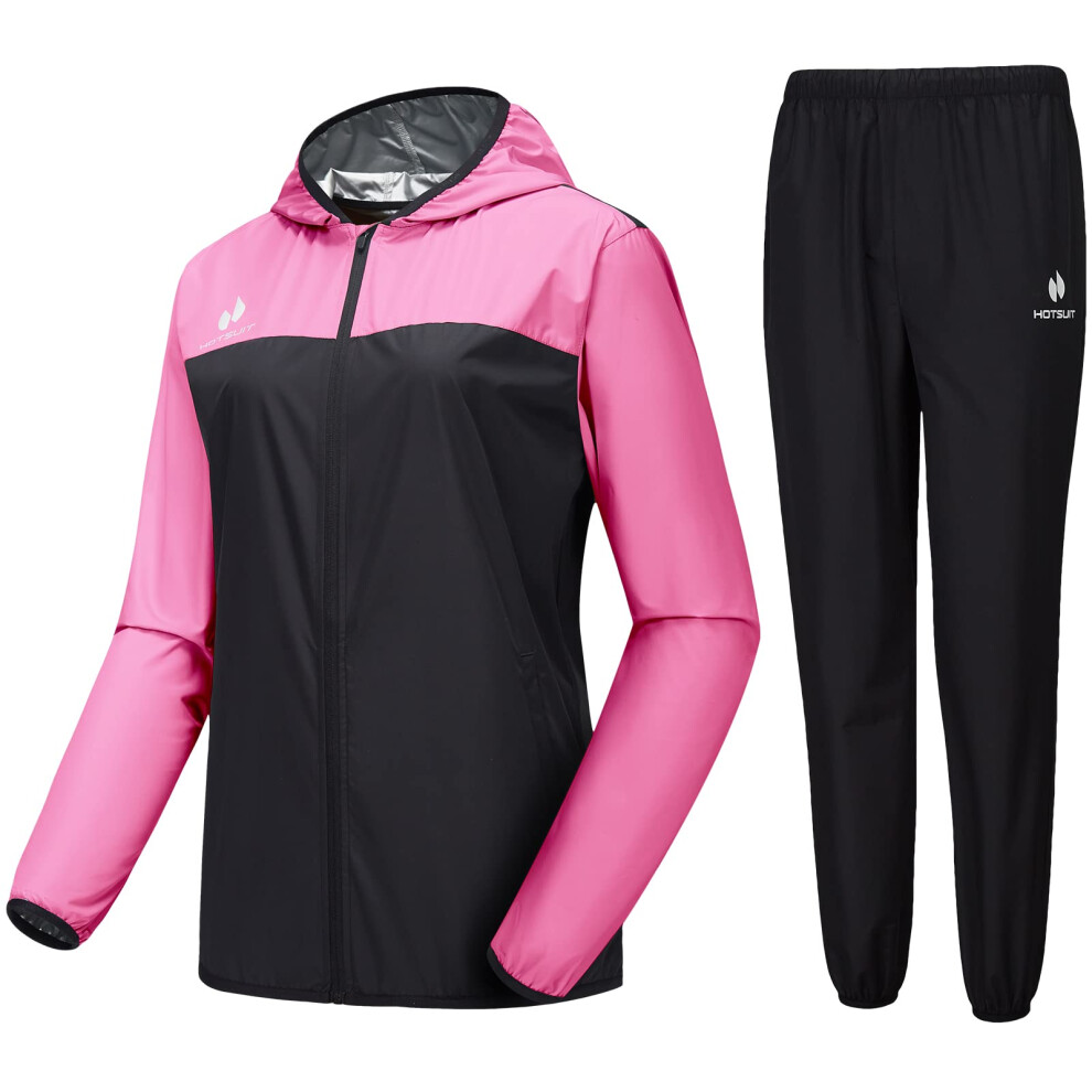 Combinaison de sudation HOTSUIT pour femme, combinaison de sudation, veste et pantalon de sauna, pour entra  nement, gym, corps entier, rose, tail