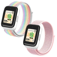 Newjourney 2 Pack Nylon Bands til Syncup Watch Band Breathable Hook & Loop Bands Udskiftning kompatibel med T-Mobile Syncup Kids Watch for Boy Gi
